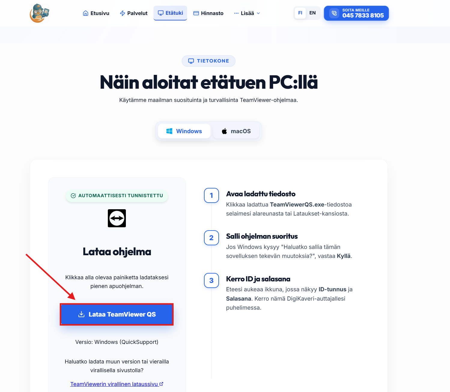Vaihe 1: Lataa TeamViewer